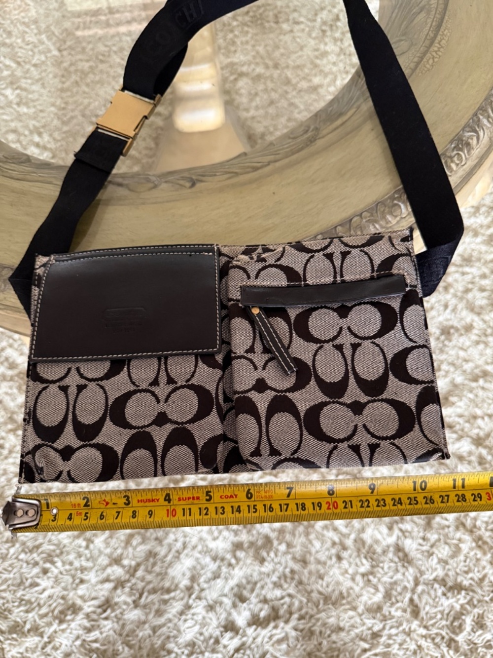Vtg Coach Signature Jacquard Black Flat File/Utility Belt Bag Circa 2003–2007 - Picture 16 of 16